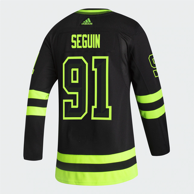Dallas Stars Blackout 3rd Tyler Seguin Authentic Pro Jersey in Black Nad Green  - Back View