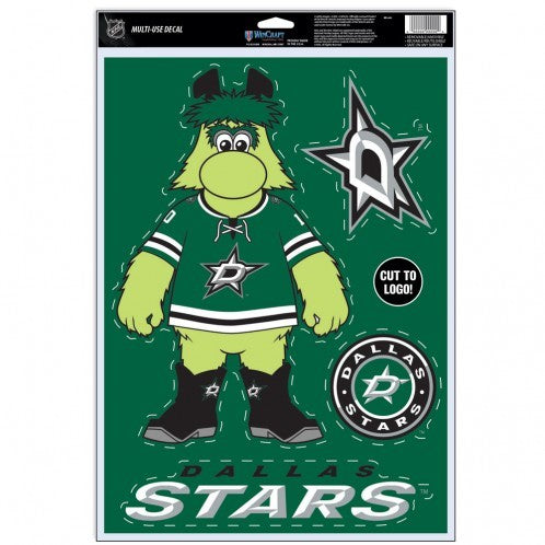 Dallas Stars Wincraft Mascot Decal Sheet - Front View