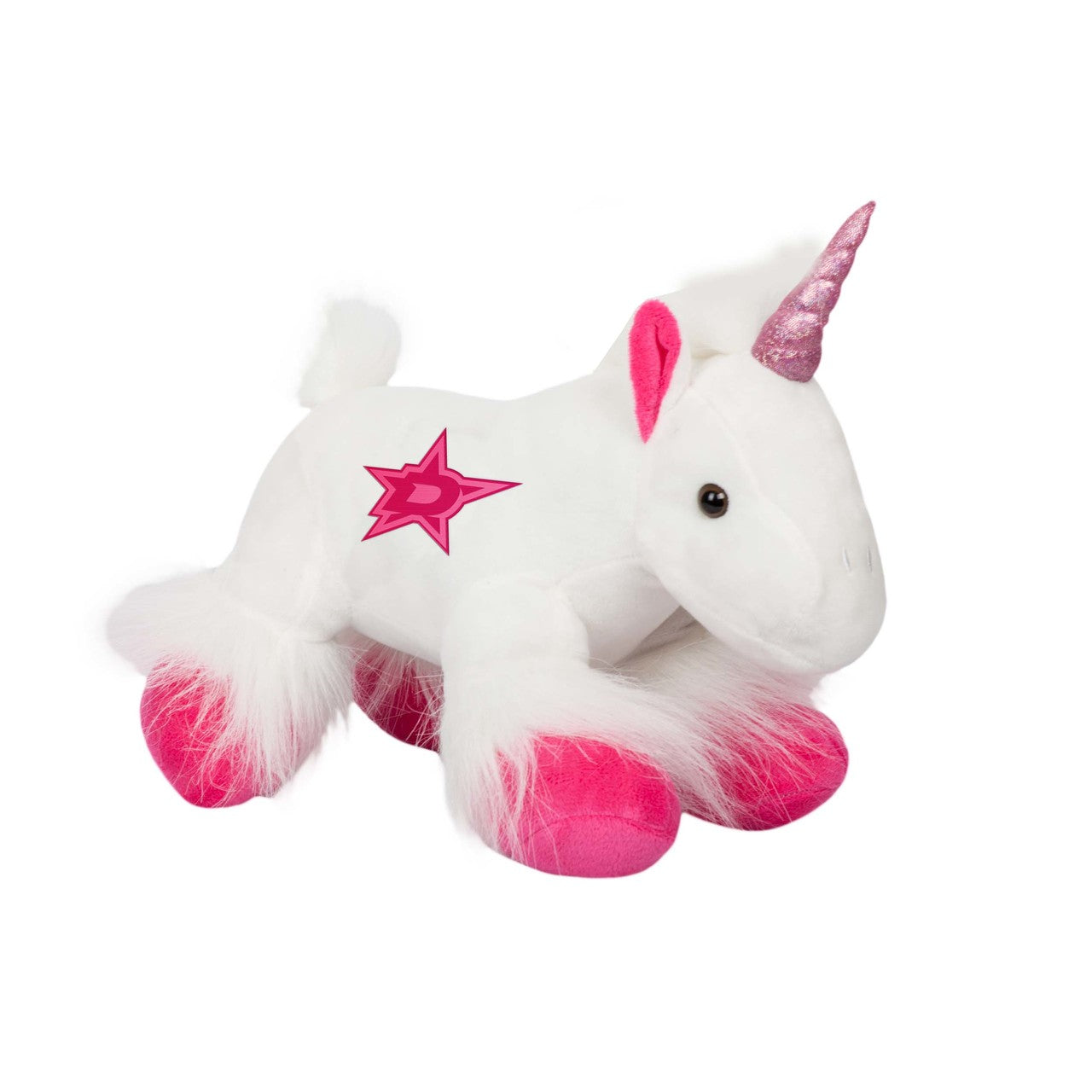Dallas Stars Unicorn Plush in White - Side View