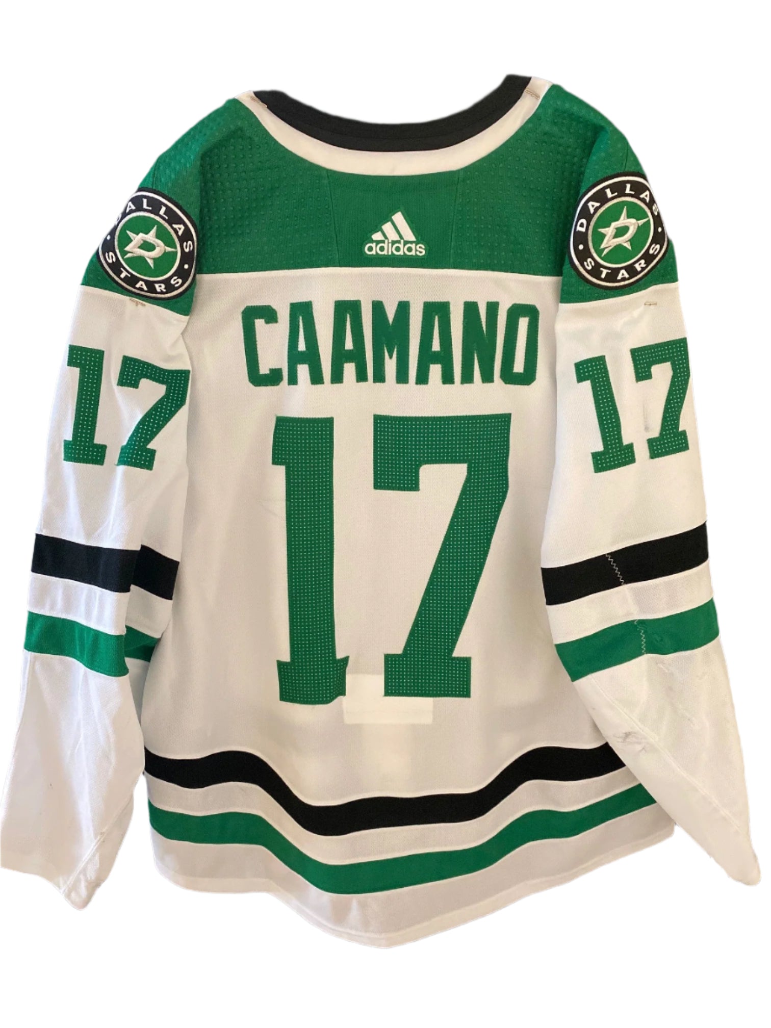 Nick Caamano 20/21 Away Set 1 Game Worn Jersey in White - Back View