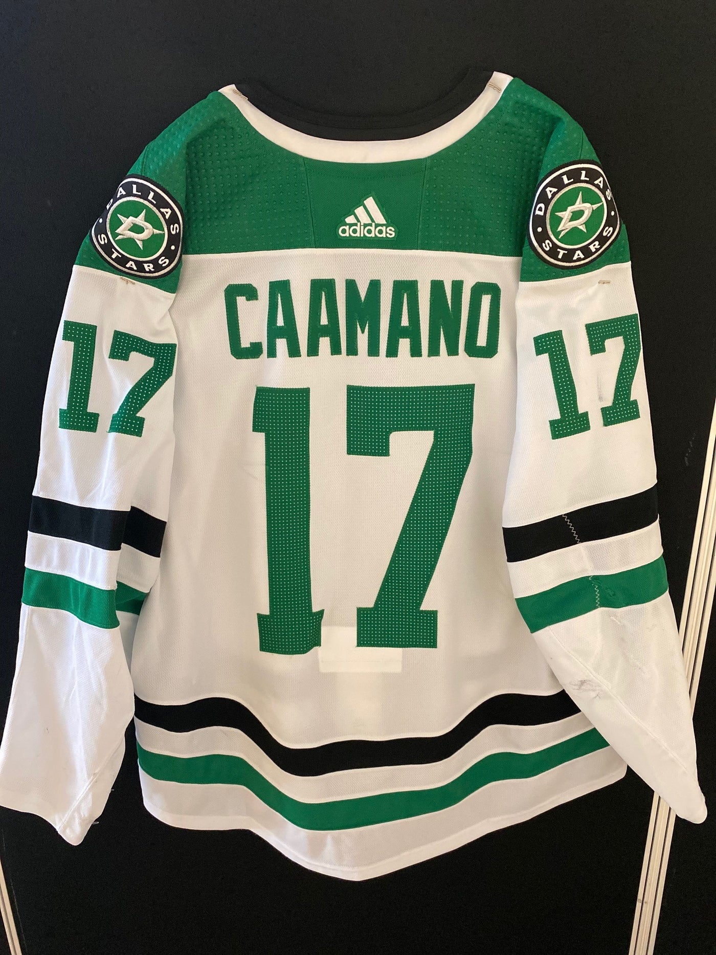Nick Caamano 20/21 Away Set 1 Game Worn Jersey in White - Back View