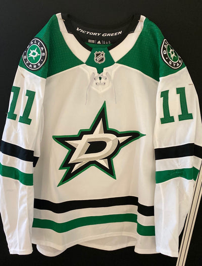 Andrew Cogliano 20/21 Away Set 1 Game Worn Jersey in Green and White - Front View