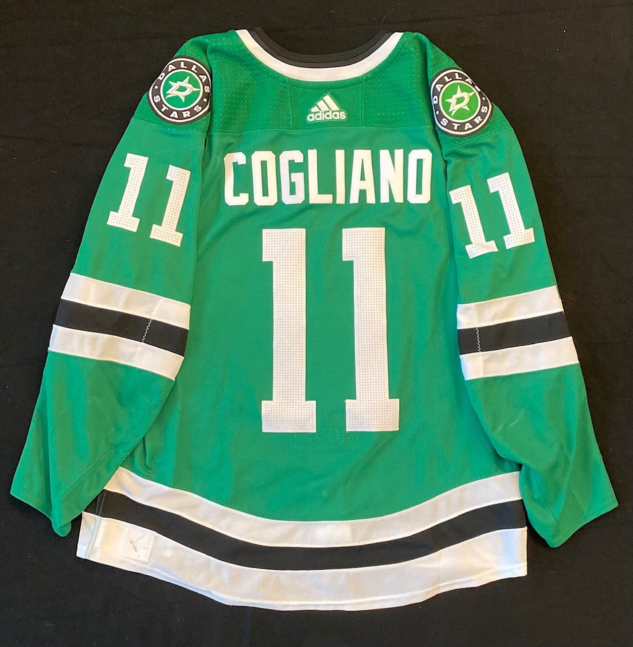 Andrew Cogliano 20/21 Home Set 1 Game Worn Jersey in Green - Back View