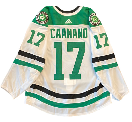 Nick Caamano 20/21 Away Set 3 Game Worn Jersey in White - Back View