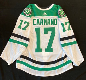 Nick Caamano 20/21 Away Set 3 Game Worn Jersey in White - Back View