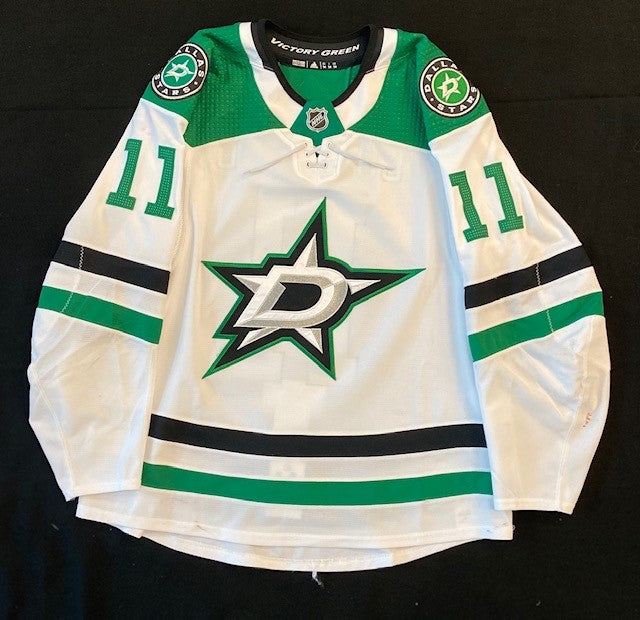 Andrew Cogliano 20/21 Away Set 2 Game Worn Jersey in Green and White - Front View