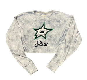 DALLAS STARS CERTO L/S CROPPED TEE WITH THUMBHOLES FRONT VIEW