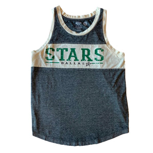 Dallas Stars Women's Concept Sports Loyalty Tank Top in Gray - Front View