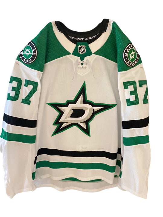 Justin Dowling 20/21 Away Set 1 Game Worn Jersey in White - Front View