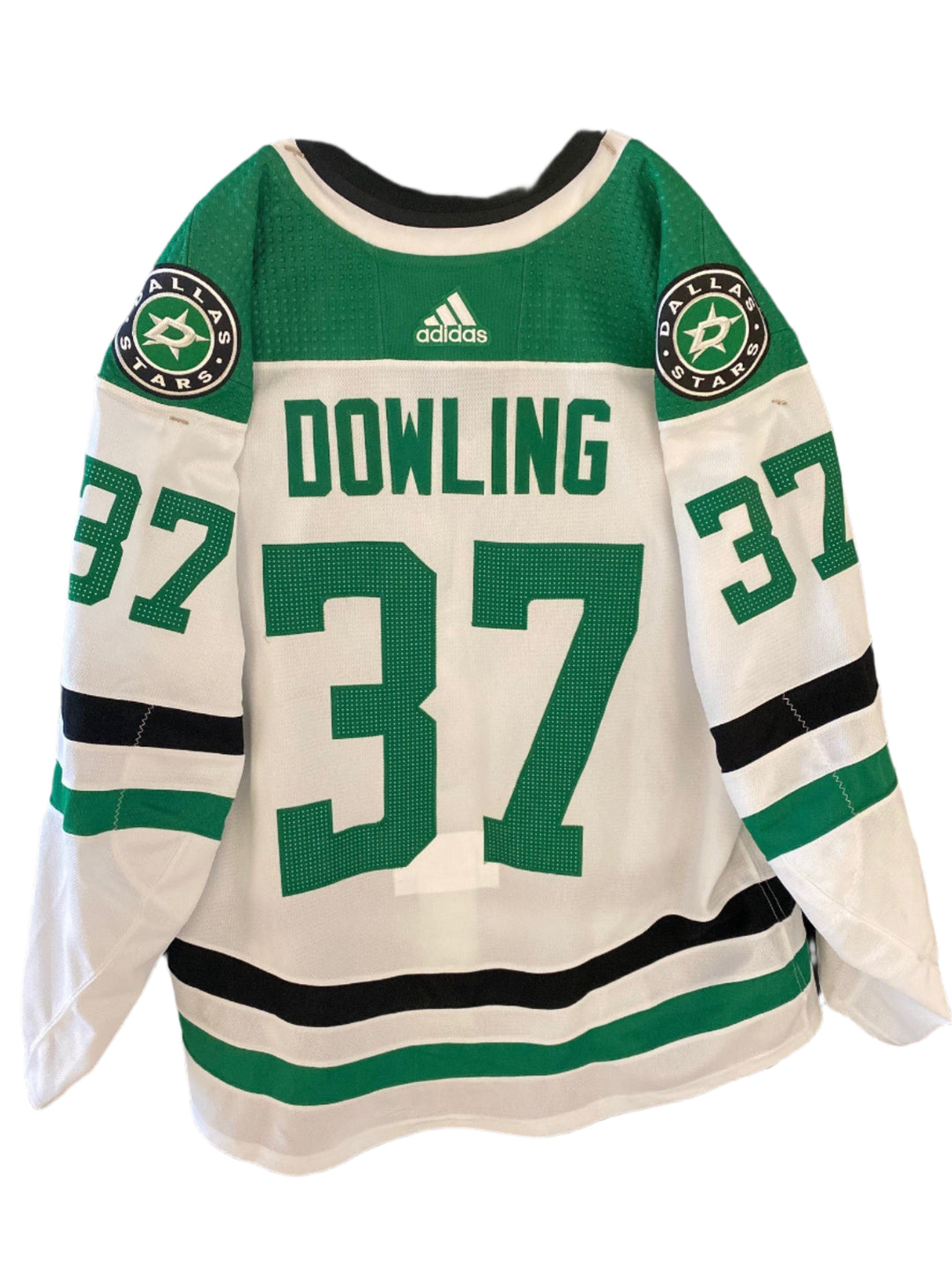 Justin Dowling 20/21 Away Set 1 Game Worn Jersey in White - Back View