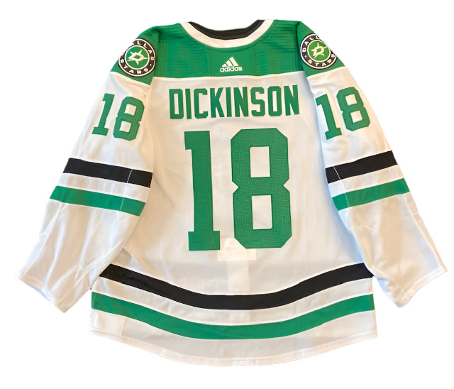 Jason Dickinson 20/21 Away Set 2 Game Worn Jersey in White - Back View