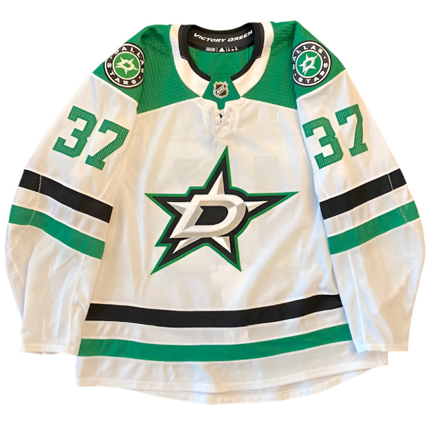 Justin Dowling 20/21 Away Set 3 Game Worn Jersey in White - Front View 