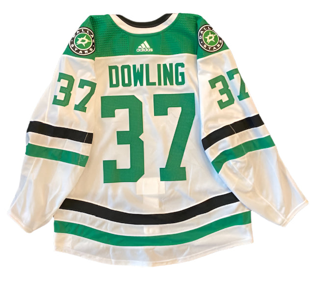 Justin Dowling 20/21 Away Set 3 Game Worn Jersey in White - Back View