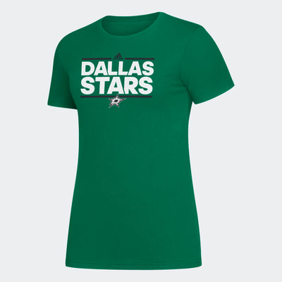 Dallas Stars Adidas Womens Team Dassler S/s in Green - Front View