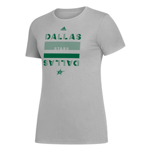 Dallas Stars Adidas Womens Partial Eclipse S/s in Gray - Front View