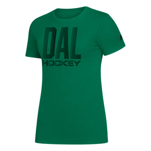Dallas Stars Adidas Womens Pixel Phase S/s in Green - Front View