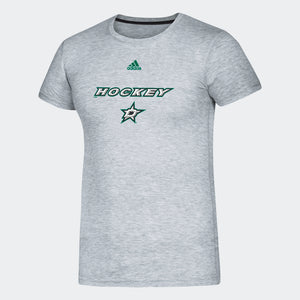Dallas Stars Adidas Coordinator S/s Tee in Gray - Front View