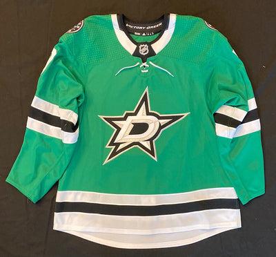 Dallas Stars Team Issued Justin Dowling Home Jersey in Green - Front View