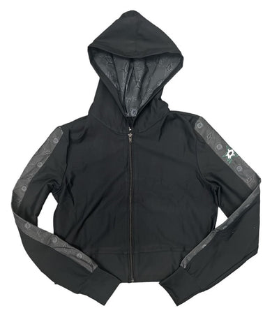 DALLAS STARS CERTO L/S CROPPED HOODIE WITH ZIPPER - front view zipped