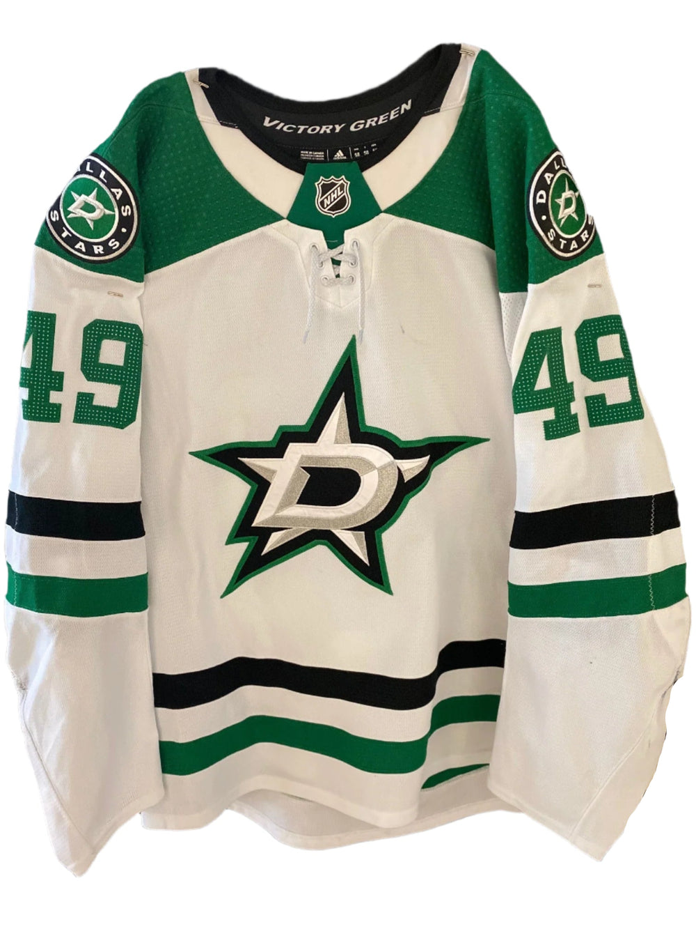 Rhett Gardner 20/21 Away Set 1 Game Worn Jersey in White - Front View