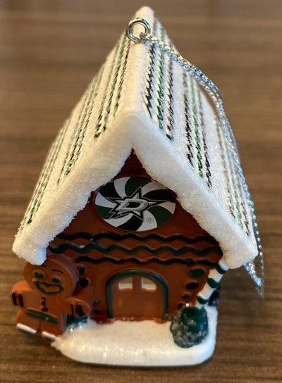 Dallas Stars Gingerbread House Ornament - Top Front View
