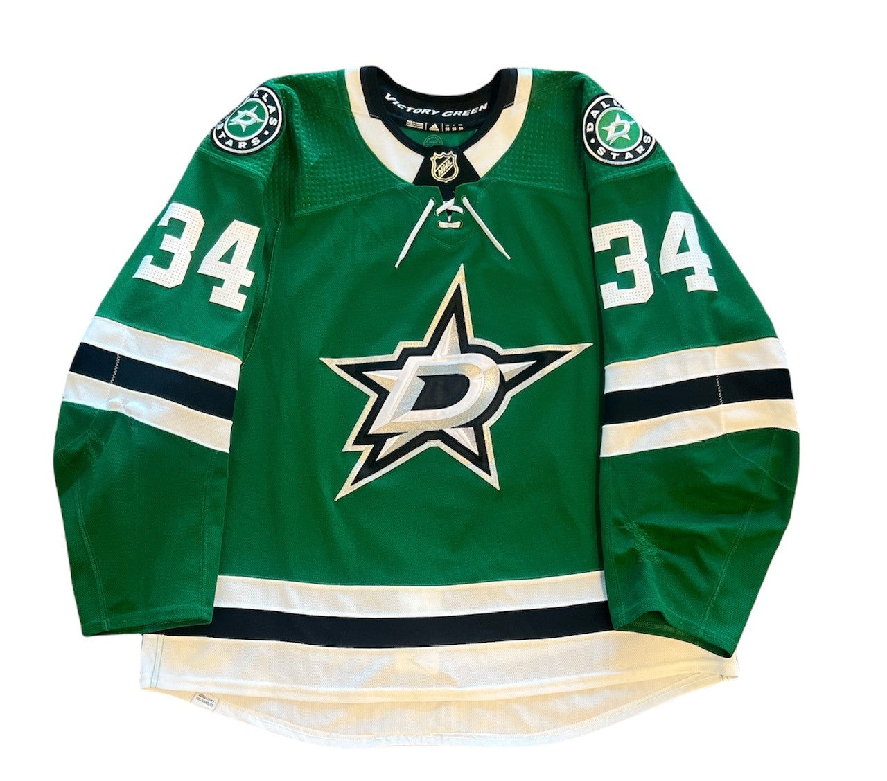 Denis Gurianov 21-22 Game Worn Set 1 Home Jersey in Green - Front View