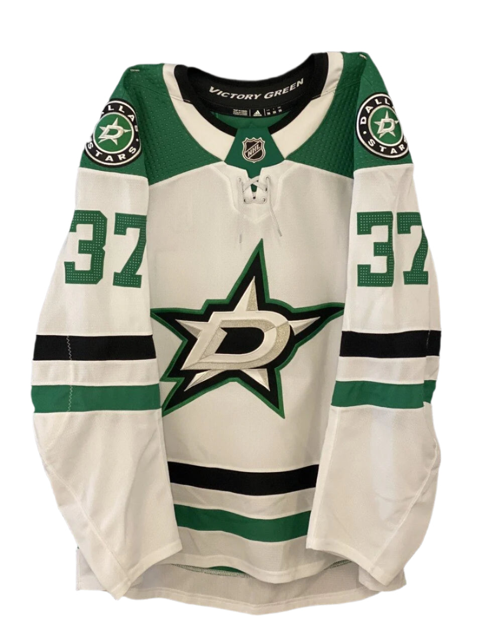 Justin Dowling 19/20 Game Worn Away Jersey - Set 3 in White - Front View