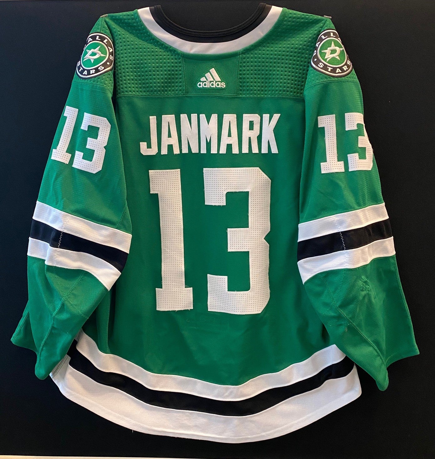Dallas Stars No13 Mattias Janmark Green Home USA Flag Youth 2020 Stanley Cup Final Stitched Jersey