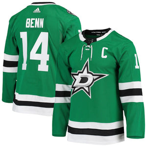 DALLAS STARS ADIDAS AUTHENTIC JAMIE BENN HOME JERSEY - Front and back view