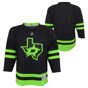 Dallas Stars Outerstuff Infant Blackout 3rd Jersey in Black - Front and Back View