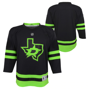 Dallas Stars Outerstuff Toddler Blackout 3rd Jersey in Black - Front and Back View