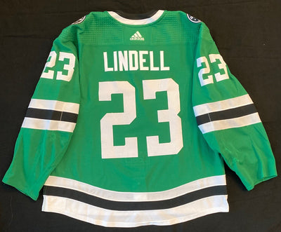 Esa Lindell 20/21 Home Set 1 Game Worn Jersey in Green - Back View