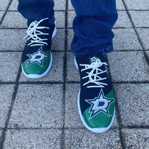 Dallas Stars Men's Colorblock Team Sneakers in Navy and Green - Top View