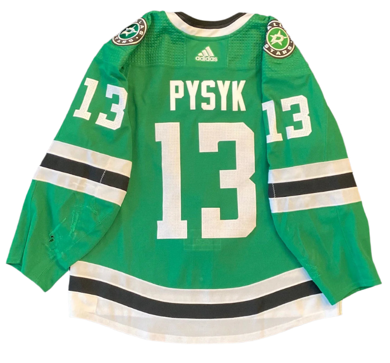 Mark Pysyk 20/21 Home Set 1 Game Worn Jersey in Green - Back View