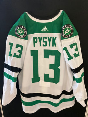 Mark Pysyk 20/21 Away Set 1 Game Worn Jersey in White - Back View
