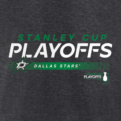 Dallas Stars Fanatics 2022 Playoffs Playmaker S/s Tshirt in Gray - Logo Close Up