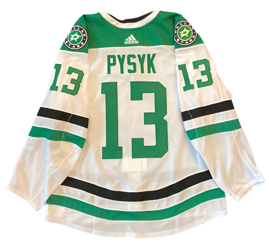 Mark Pysyk 20/21 Away Set 3 Game Worn Jersey in White - Back View