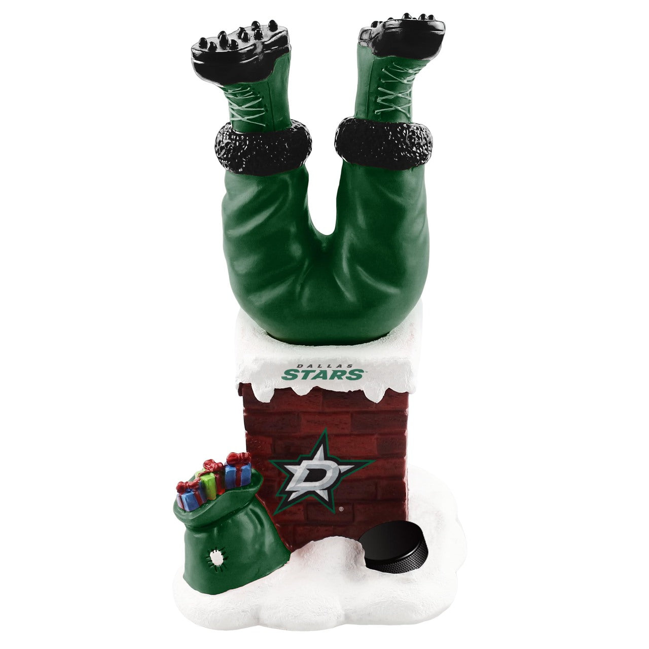 Dallas Stars Foco Chimney Legs Bobble Tabletop Ornament - Front View