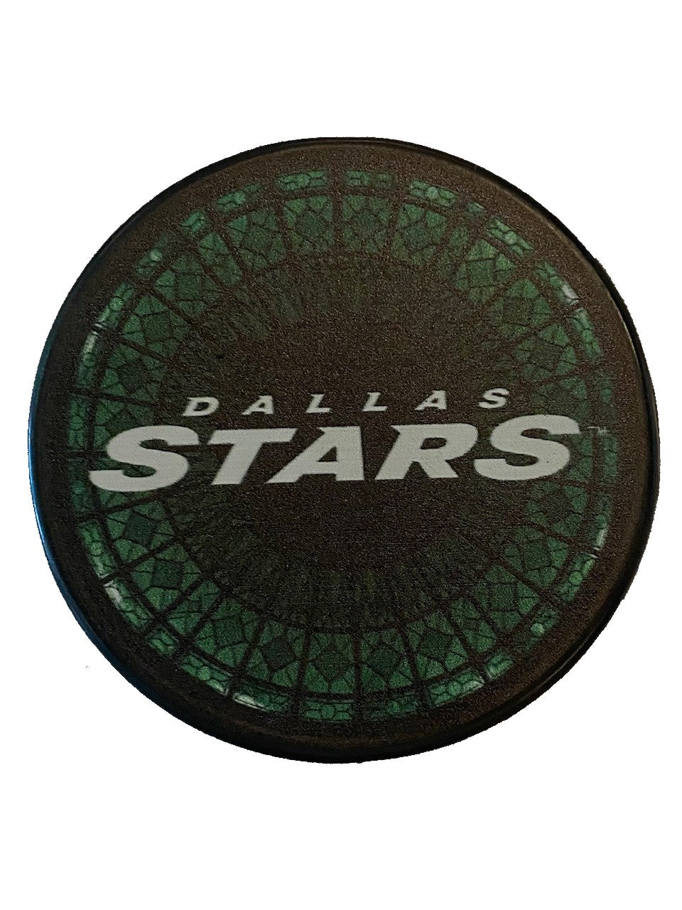Dallas Stars Stained Glass Design Puck - Top View