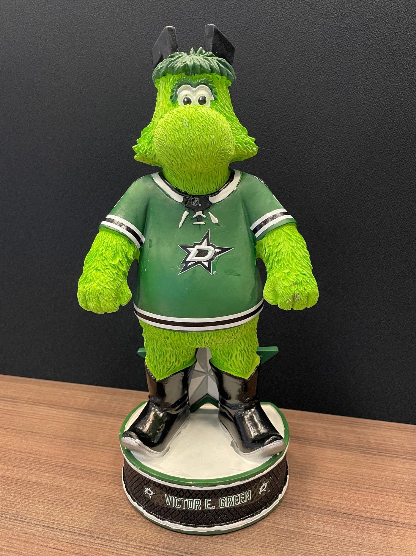 Dallas Stars Foco Mascot Thematic Statue in Green - Front View