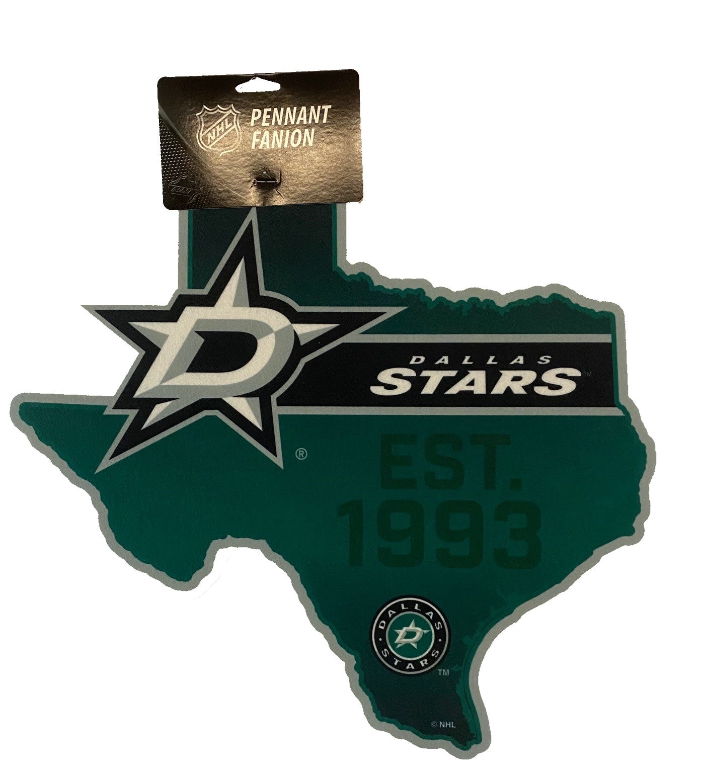 Dallas Stars Wincraft Texas Pennant in Green - Front View