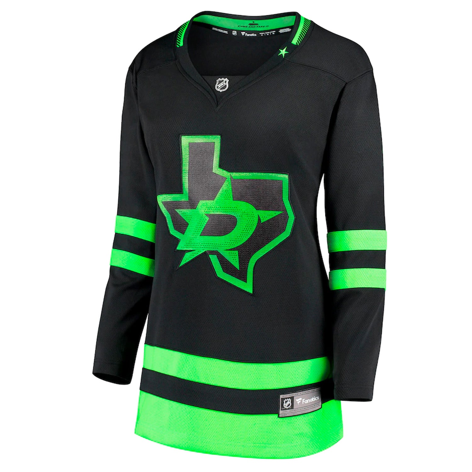 DALLAS STARS WOMEN'S FANATICS BLACKOUT 3RD REPLICA JERSEY FRONT